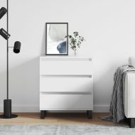 Сайдборд, бял, 60x35x70 см, инженерно дърво