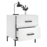 Нощни шкафчета, 2 бр, бели, 40x35x47,5 см, инженерно дърво