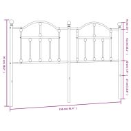 Метална табла за глава, черна, 150 см