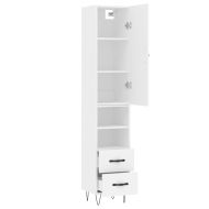 Висок шкаф, бял, 34,5x34x180 см, инженерно дърво