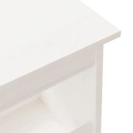 Пейка за антре, бяла, 160x28x45 см, борово дърво масив