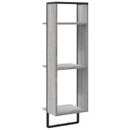 Стенен рафт на 3 нива сив сонома 30x25x100 см инженерно дърво