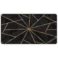 Перящ се килим, черно и златисто, 80x150 см, противоплъзгащ