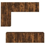 ТВ стенни модули, 5 части, опушен дъб, инженерно дърво