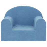 Детско диванче, синьо, мек плюш
