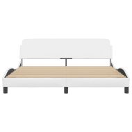 Рамка за легло Dover, бяла, 180x200 см, изкуствена кожа
