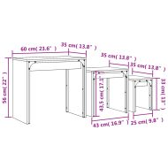 Стифиращи кафе маси, 3 бр, сив сонома, инженерно дърво