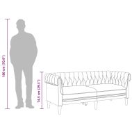 Честърфийлд диван, 2-местен, син, текстил