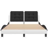 Рамка за легло с LED без матрак Zadar бяло-черна 140x190 см