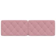Мека табла за легло, розова, 160 см, кадифе