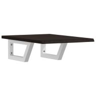 Стенен рафт за мивка, стомана и масивно дърво дъб