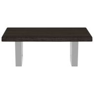 Стенен рафт за мивка, стомана и масивно дърво дъб