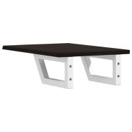 Стенен рафт за мивка, стомана и масивно дърво дъб