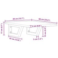 Стенен рафт за мивка, стомана и масивно дърво дъб