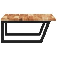 Стенен рафт за мивка, стомана и масивно дърво акация