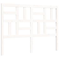 Рамка за легло с табла, бяла, 140x190 см, масивно дърво