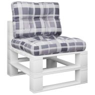 Палетни възглавници, 2 бр, сиво каре, текстил