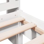 Легло с рафтове за книги, без матрак, бял, 90x190 см, бор масив