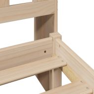 Легло с рафтове за книги, без матрак, 90x200 см, бор масив