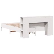 Легло с етажерка за книги, без матрак, 135x190 см, бор масив