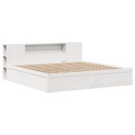 Рамка за легло без матрак, бял, 200x200 см, бор масив