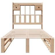 Легло с рафтове за книги, без матрак, 90x190 см, бор масив