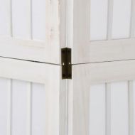 Разделител за стая, 5 панела, бял, дърво пауловния масив