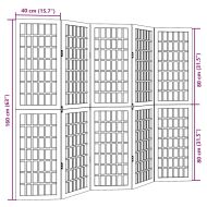 Разделител за стая, 5 панела, черен, дърво пауловния масив