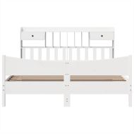 Рамка за легло без матрак, бял, 180x200 см, бор масив