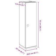 Шкаф за баня с държач за ролки, дъб артизан, 20,5x22x72 см