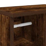 Шкаф за баня с държач за ролки, опушен дъб, 39x22x90 см