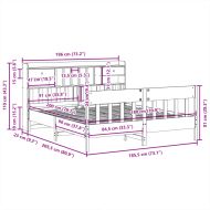 Рамка за легло без матрак, бял, 180x200 см, бор масив