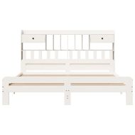 Легло с етажерка за книги, без матрак, 180x200 см, бор масив