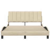 Рамка за легло без матрак Hanko, кремава, 140x190 см, плат