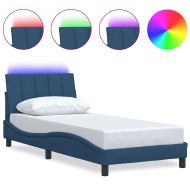 Рамка за легло без матрак Hanko, Синьо, 80x200 см, плат