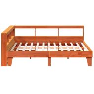 Легло с етажерка за книги, без матрак, 180x200 см, бор масив