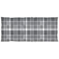 Градински столове, 6 бр, възглавници на сиво каре, тик масив