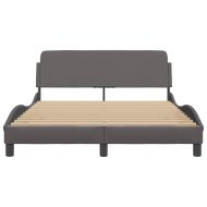 Рамка за легло Dover, сива, 140x190 см изкуствена кожа