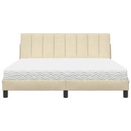 Легло с матрак Hanko, кремаво, 160x200 см, плат