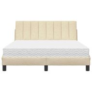 Легло с матрак Hanko, кремаво, 140x190 см, плат