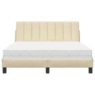 Легло с матрак Hanko, кремава, 140x200 см, плат