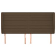 Горна табла за легло с уши, тъмнокафява,183x23x118/128 см, плат