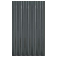 Панели покрив 12 бр поцинкована стомана антрацит 60x36 см