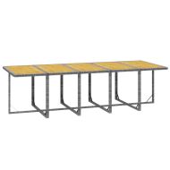 Градински трапезен комплект 11 части възглавници полиратан сив