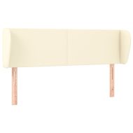 Горна табла с уши, кремава, 147x23x78/88 см, изкуствена кожа