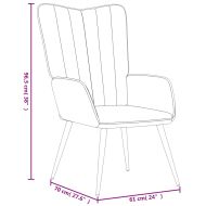 Релаксиращ стол с табуретка, розов, кадифе