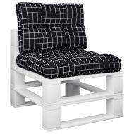 Палетни възглавници, 2 бр, черно каре, текстил