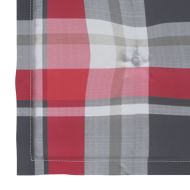 Градински столове, 2 бр, възглавници на червено каре, тик масив