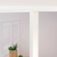 Интериорна врата бяла 102x201,5 см закалено стъкло и алуминий