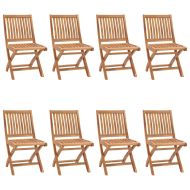 Сгъваеми градински столове с възглавници 8 бр тик масив